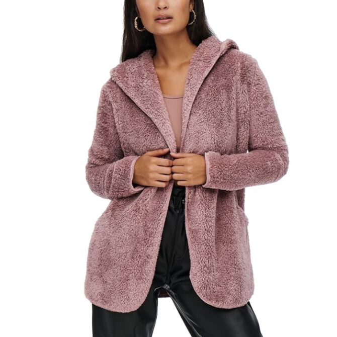 ONLY GIACCA IN PILE DONNA SHERPA COAT ROSA 15161142 - Grandinetti