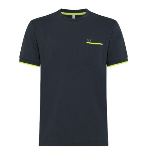 SUN 68 T-SHIRT SMALL STRIPES ON CUFFS T33121-99