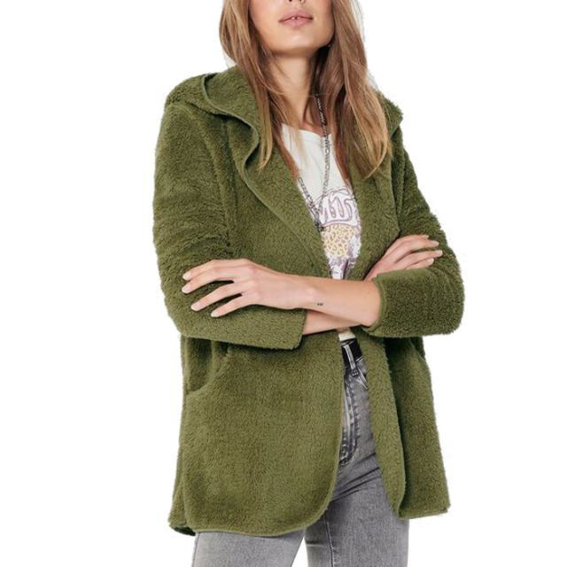 ONLY GIACCA IN PILE DONNA SHERPA COAT VERDE 15161142