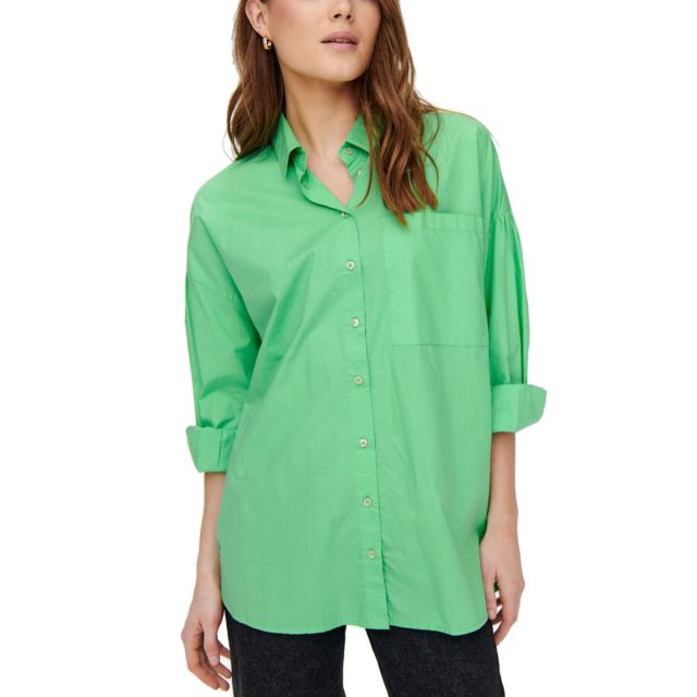 ONLY CAMICIA DONNA LOOSE SHIRT GREEN 15255710