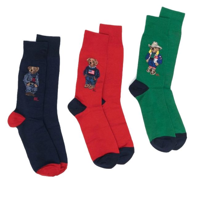 RALPH LAUREN CALZE 3 SOCKS CREW GIFT 449892867001