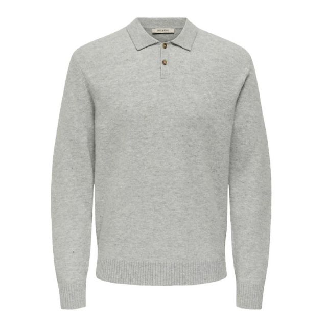 ONLY POLO SJAY LANA E VISCOSA UOMO GRIGIO 22033770