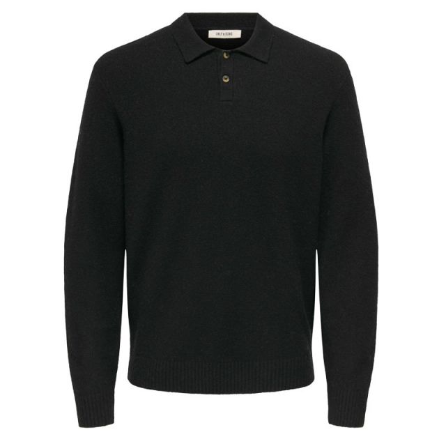 ONLY POLO SJAY LANA E VISCOSA UOMO NERO 22033770