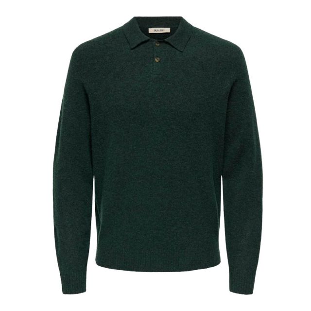 ONLY POLO SJAY LANA E VISCOSA UOMO VERDE BOSCO 22033770