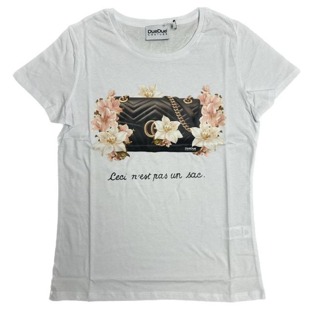 DUEDUE T-SHIRT DONNA CHANEL BIANCO