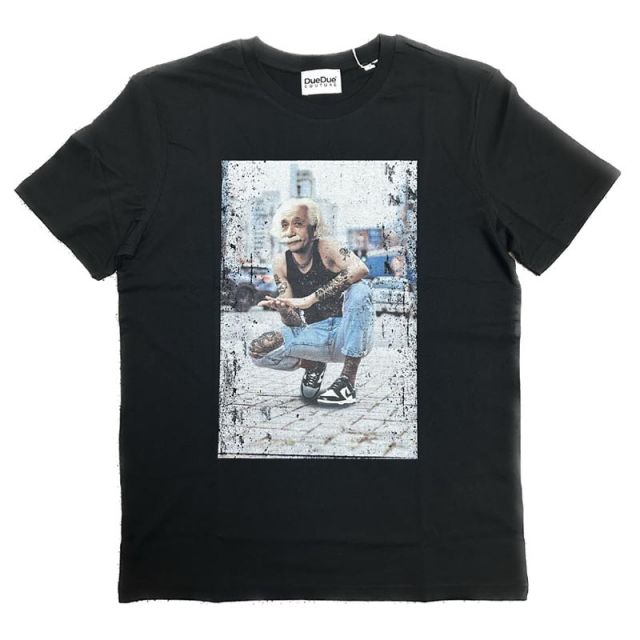 DUEDUE T-SHIRT ALBERT EINSTEIN NERO