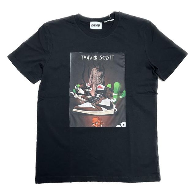DUEDUE T-SHIRT TRAVIS SCOTT NERO