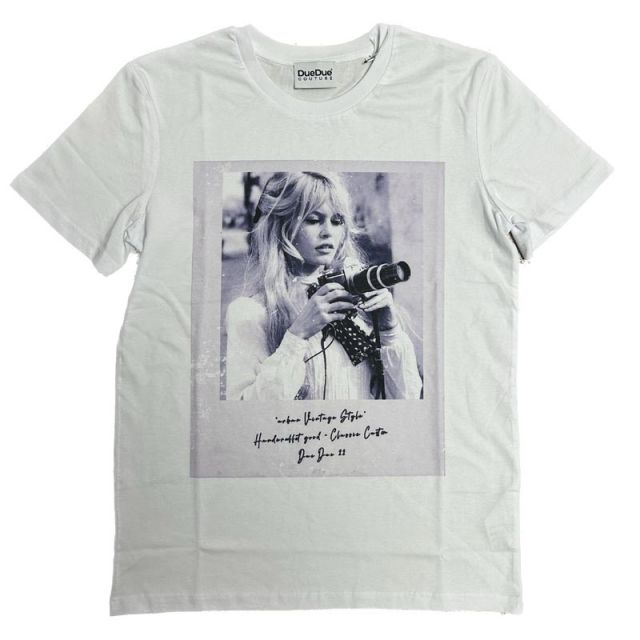 DUEDUE T-SHIRT BRIGITTE BARDOT BIANCO