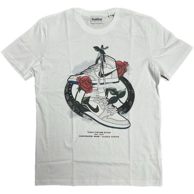DUEDUE T-SHIRT UOMO NIKE ROSE BIANCO