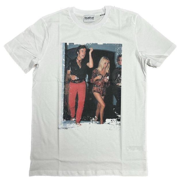 DUEDUE T-SHIRT BRIGITTE & GUNTER SACHS BIANCO