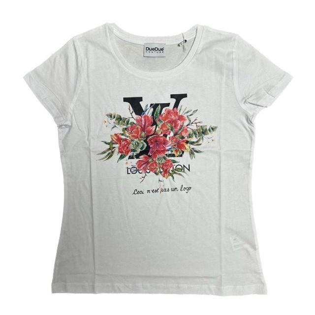 DUEDUE T-SHIRT DONNA VUITTON BIANCO