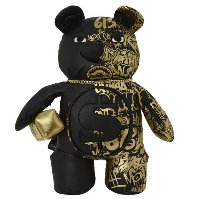 SPRAYGROUND ZAINO HALF GRAFF GOLD BEAR 910B5538NSZ