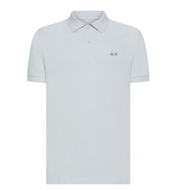 SUN68 POLO PRINT UNDER COLLAR S/S BIANCO A35115-01