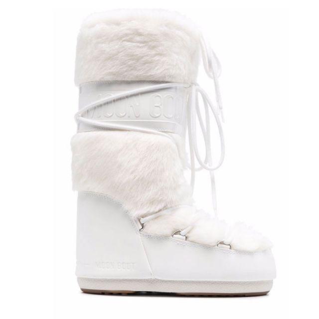 MOON BOOT ICON BIANCO FAUX FUR BOOTS 