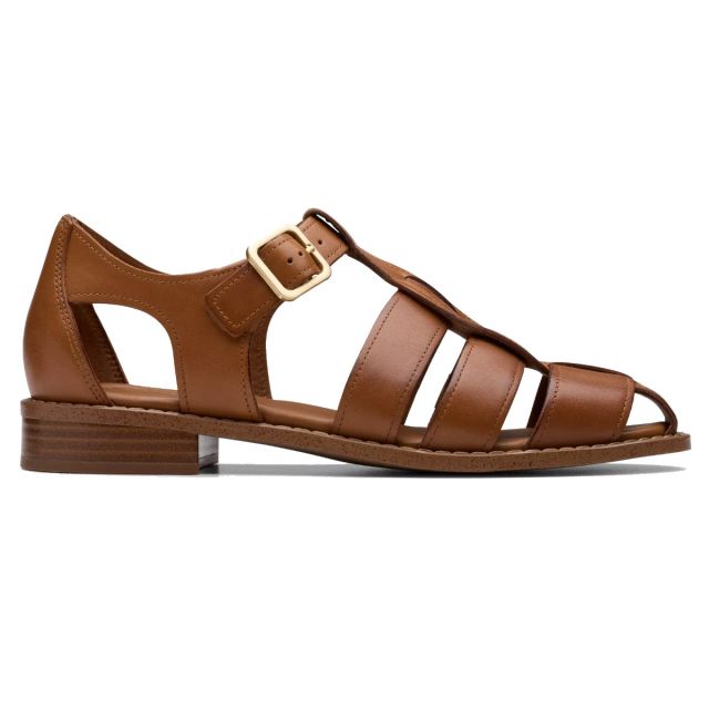 CLARKS SANDALO HANA SUN TAN CUOIO 181218