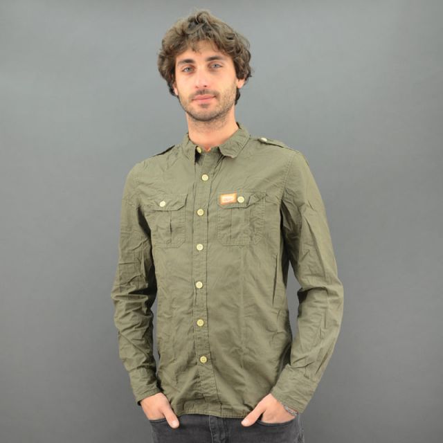 SUPERDRY CAMICIA COTONE CORPORAL COLLAR