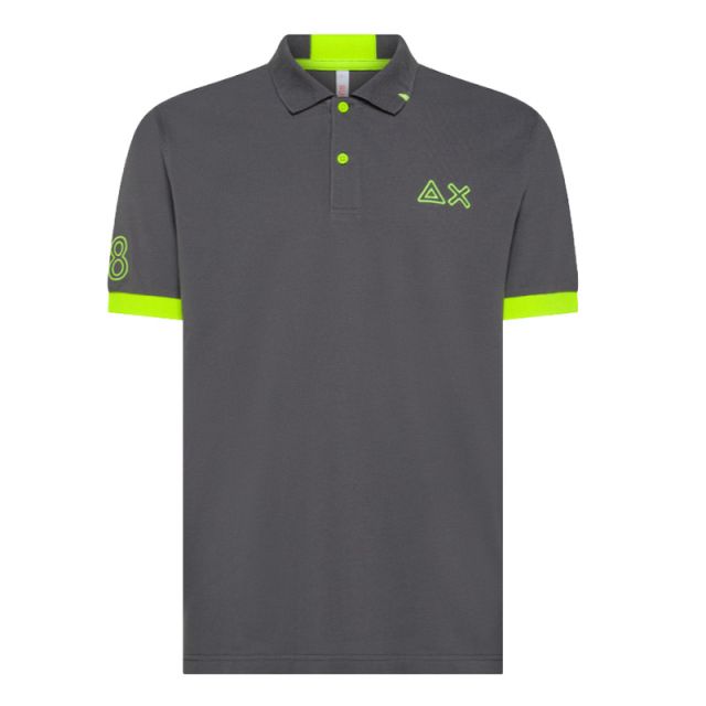 SUN68 POLO LOGO FLUO S/S INCHIOSTRO A35122-99