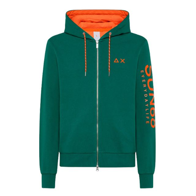 SUN 68 FELPA CAPPUCCIO ZIP FLUO F33111-27
