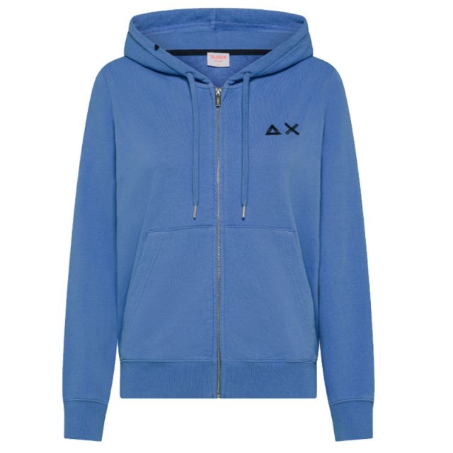 SUN68 FELPA DONNA HOODIE ZIP L/S FLEECE AVIO F35201-56