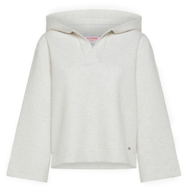 SUN68 FELPA HOOD V NECK POLY PANNA F43203-31