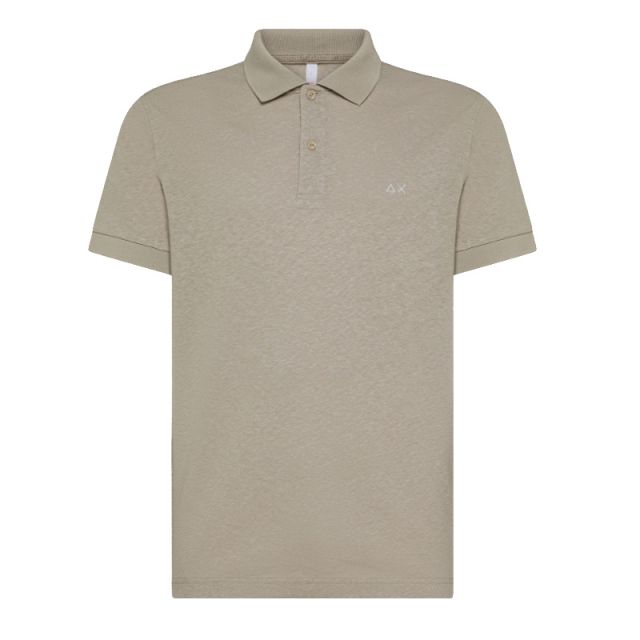 SUN68 POLO JERSEY LINEN S/S STONE A35133-98