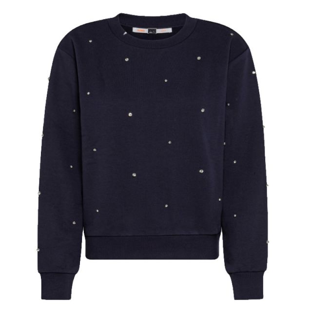 SUN68 FELPA ROUND STRASS COTTON FL F42214-07