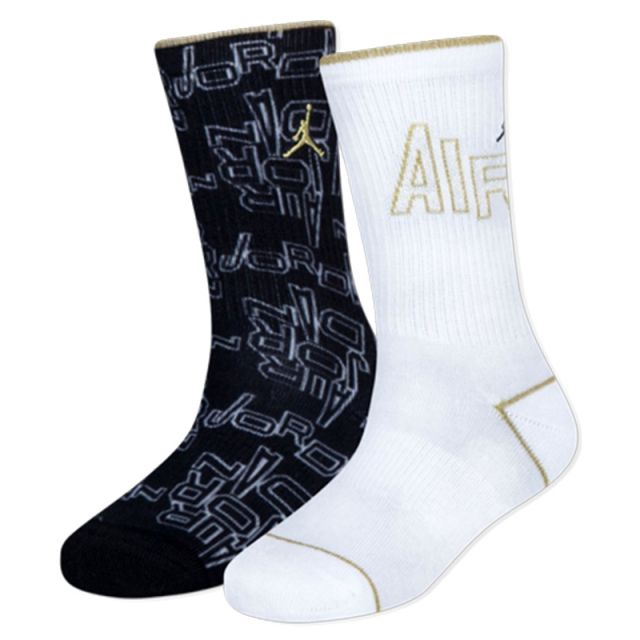 NIKE JORDAN CALZE 2 PACK BLACK-GOLD BJ0645-023