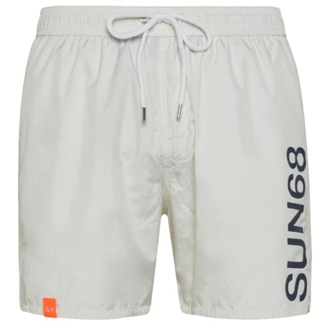 SUN68 BOXER SWIM MACRO LOGO BIANCO H32103-01