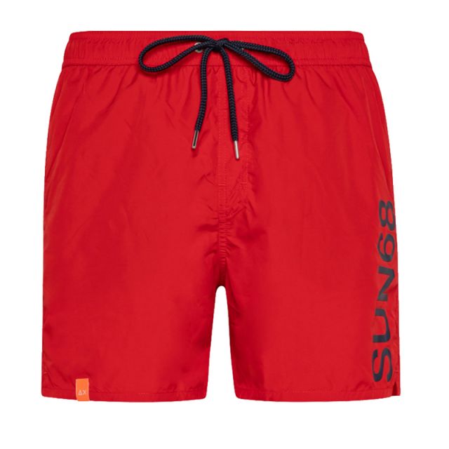 SUN68 BOXER SWIM MACRO LOGO ROSSO H32103-30