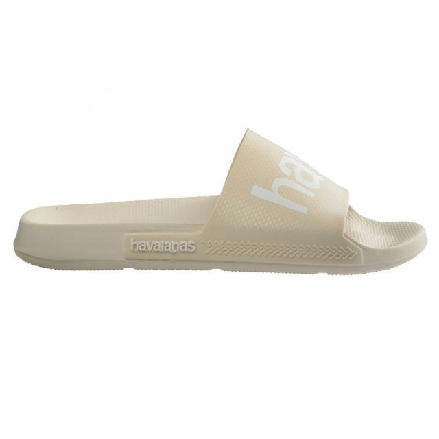 HAVAIANAS CIABATTA SLIDE LOGO MANIA BEIGE