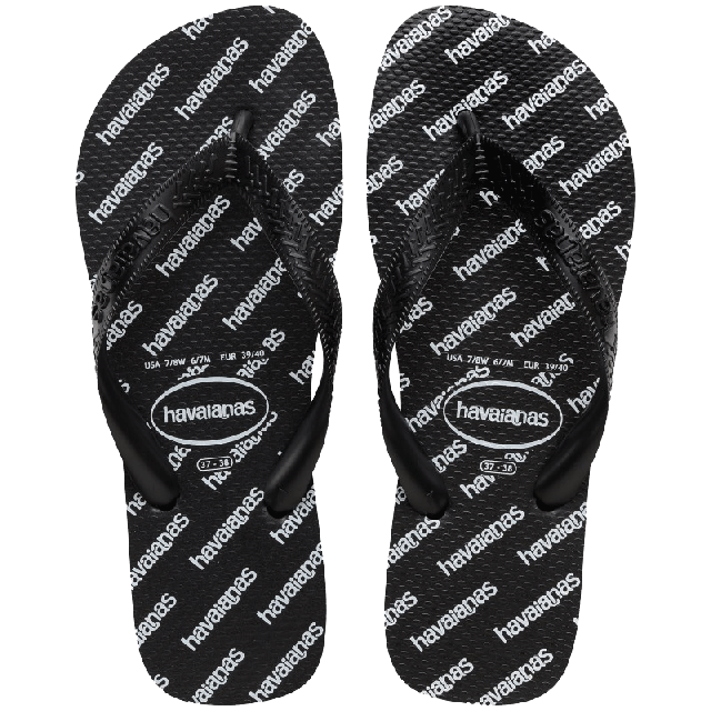 HAVAIANAS INFRADITO TOP LOGOMANIA PRETO