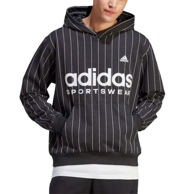ADIDAS FELPA CAPPUCCIO PINSTRIPE FLEECE IB8381