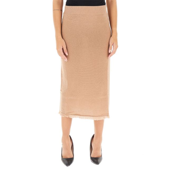 SUN68 GONNA LANA E CASHMERE NOCCIOLA K45236-17