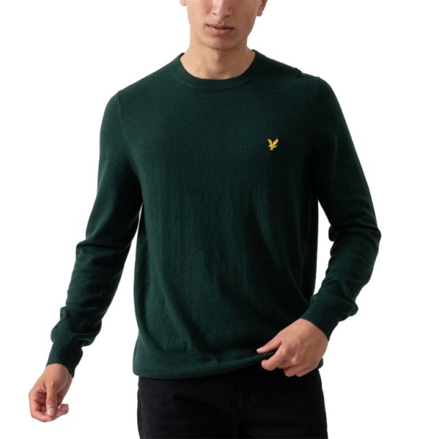 LYLE & SCOTT MAGLIONE LANA MERINOS DARK GREEN KN2110-W486