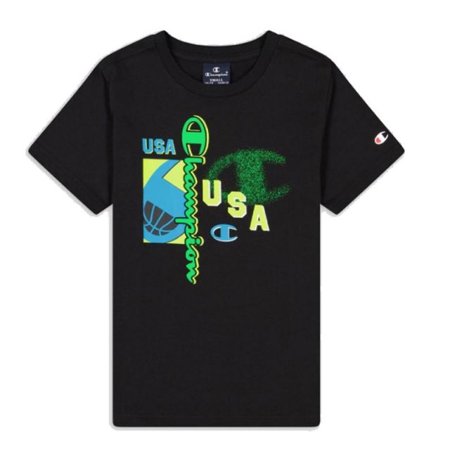 CHAMPION T-SHIRT COTONE NERO 306333-KK001