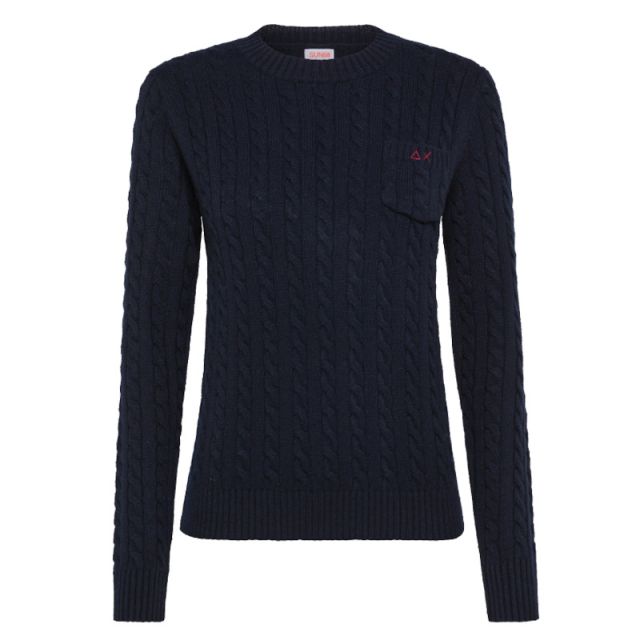 SUN68 PULLOVER ROUND NECK CABLE K43210-07