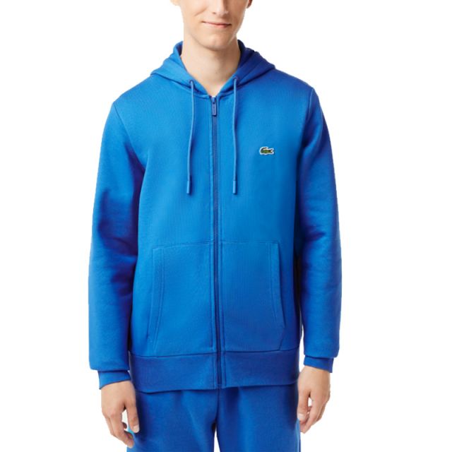 LACOSTE FELPA CAPPUCCIO AZZURRO SH9626-SIY