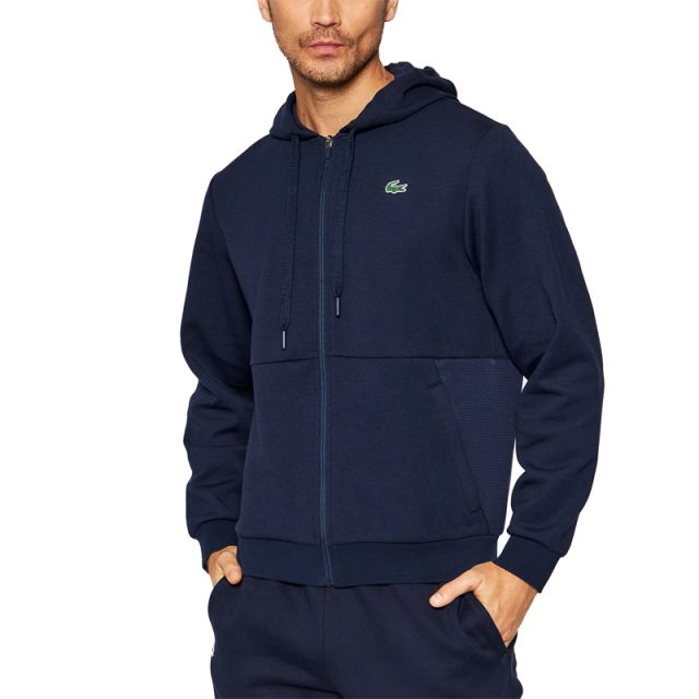 LACOSTE FELPA FULLZIP CAPPUCCIO BLU SH9676 