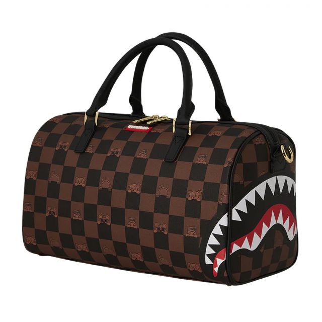 SPRAYGROUND BORSA PEEKING CHARACTER CHECK MINI DUFFEL 910D7507