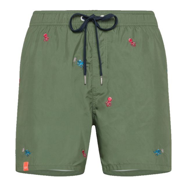 SUN68 BOXER SWIM PANT EMBROIDERY VERDE H24129-37