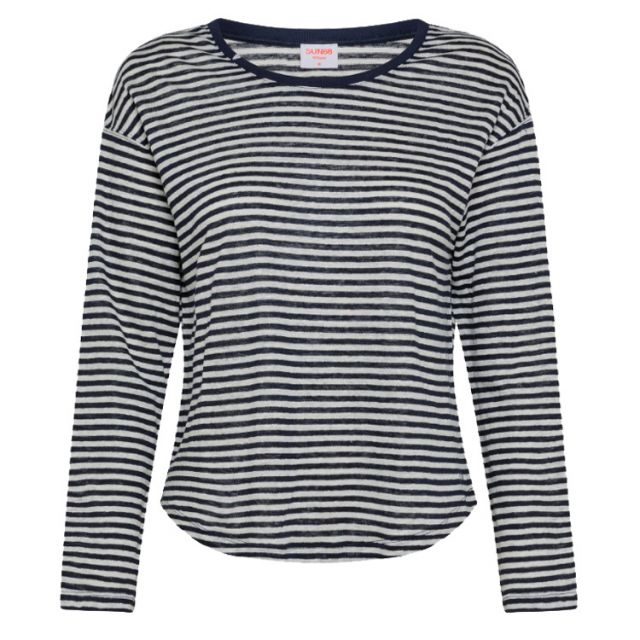 SUN68 T-SHIRT IN LINO DONNA M/L LINEN STRIPES L32217-0739