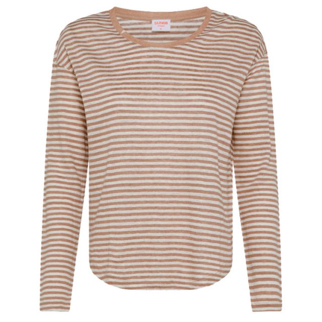 SUN68 T-SHIRT IN LINO DONNA M/L LINEN STRIPES L32217-3966
