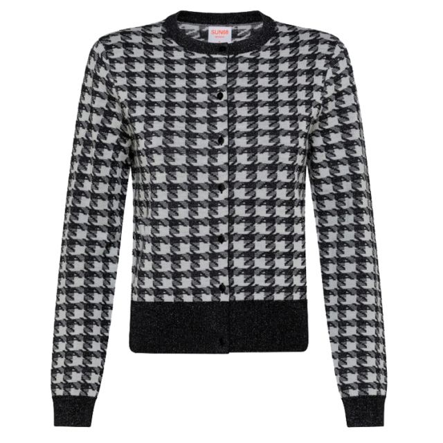 SUN68 CARDIGAN ALL OVER LUREX L/S K41223-3911