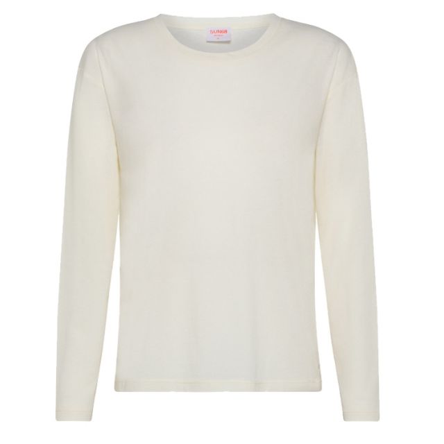 SUN68 ROUND BASIC T-SHIRT L/S WOMAN T41214-39