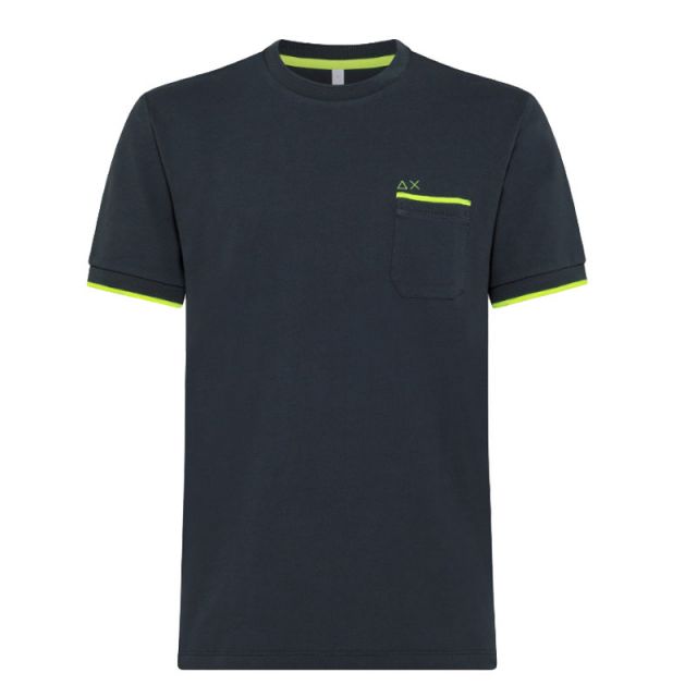 SUN 68 T-SHIRT SMALL STRIPES ON CUFFS T33121-99