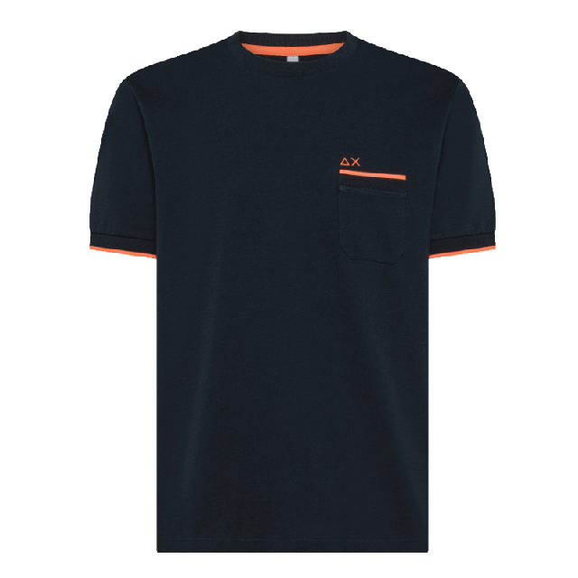 SUN68 T-SHIRT UOMO PIQUET FLUO BLU T35124-07