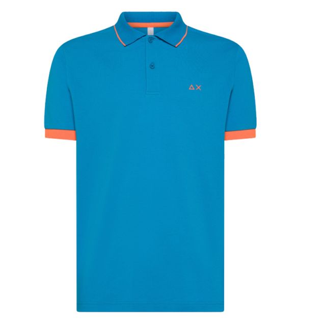 SUN68 POLO SMALL STRIPE FLUO S/S OTTANIO A35120-73