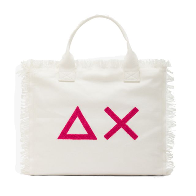 SUN68 BORSA CANVAS BEACH BIG BAG BIANCO X35220-01