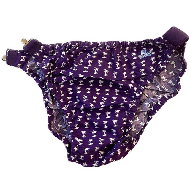 PORT CROS COSTUME SLIP PALME VIOLA/BIANCO