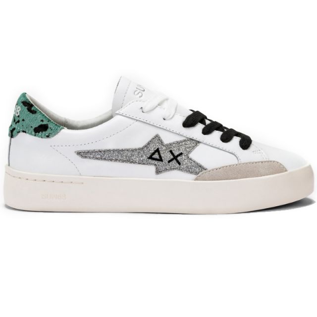 SUN68 KATY LEATHER BIANCO/ARGENTO Z432210144